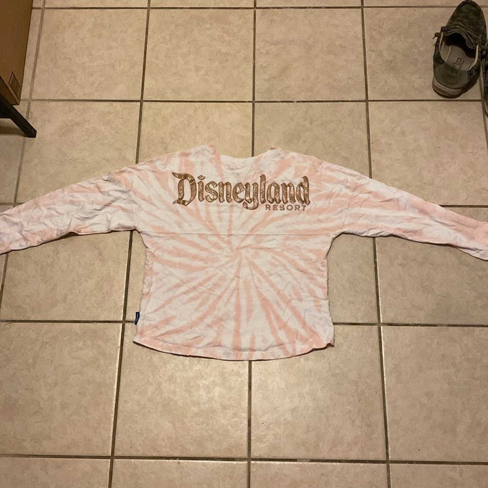pink and white tie dye Disneyland long sleeve sweater!